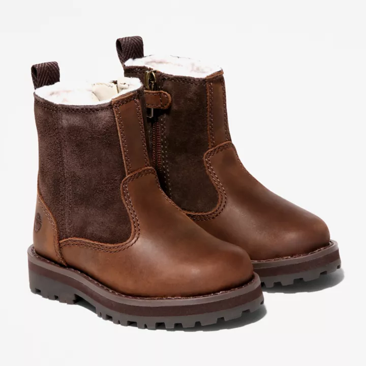 Bota infantil impermeável e quente Courma Kid para bebês na cor marrom escuro