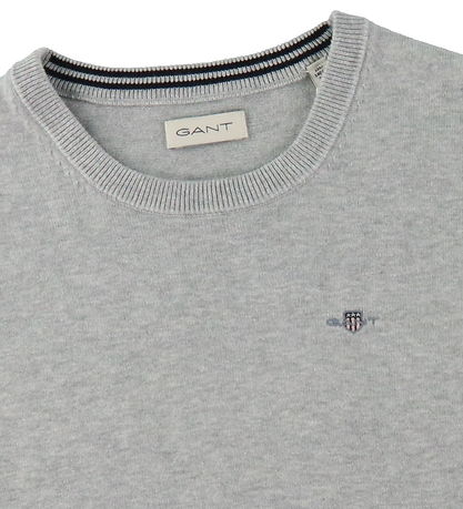 GANT Bluse - Strick - Shield Classic+ - Light Grey Melange