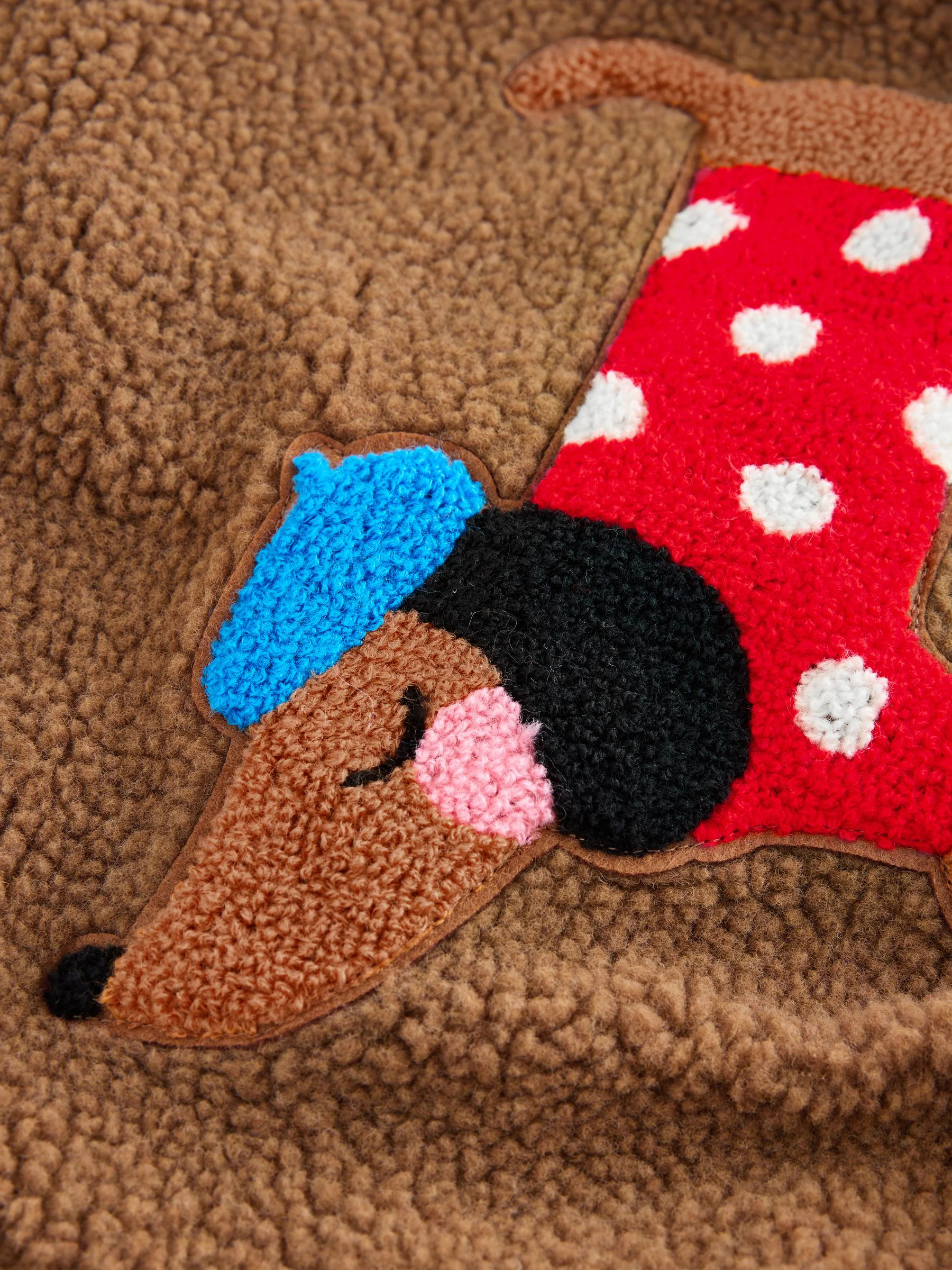 Bruine teckel - Borg - Fleece bomberjack (3mnd-8jr)
