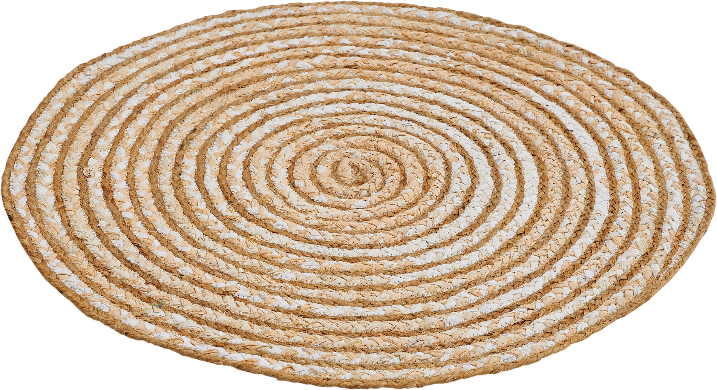 Barbara Becker Teppich »Ethno« rund 4 mm Höhe Flachgewebe, handgeflochten, Ø 80 cm, aus Jute & recycelte Baumwolle