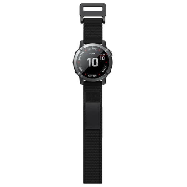 INF Klokkereim 22 mm for Garmin Fenix 5/6/7 Forerunner Approach Nylon Sort