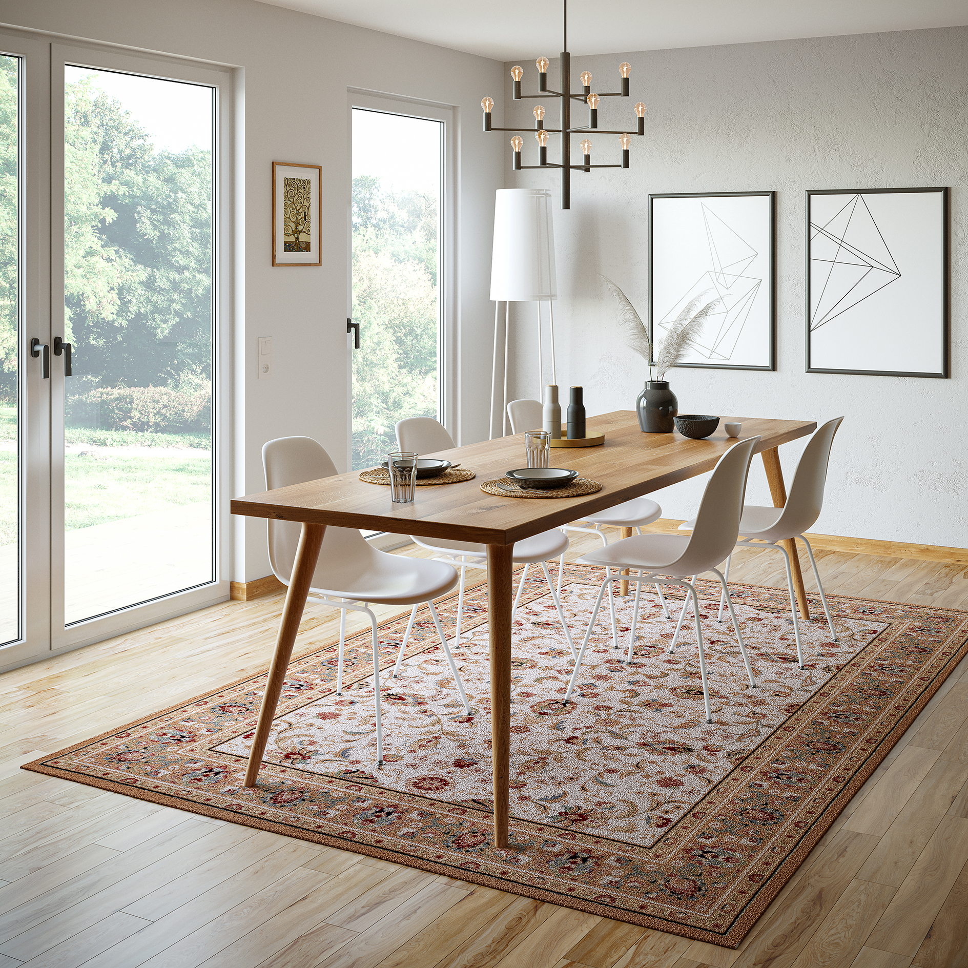 Orient-Teppich DOLNA - beige - Schurwolle - 50x80 cm