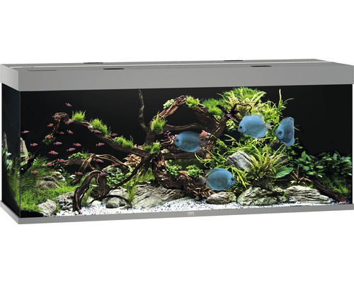 JUWEL Rio 450 aquarium met LED-verlichting, pomp, filter, verwarming (zonder kast), grijs