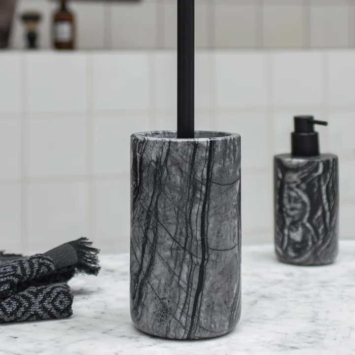 Mette Ditmer - Marble Toilettenbürste, schwarz / grau