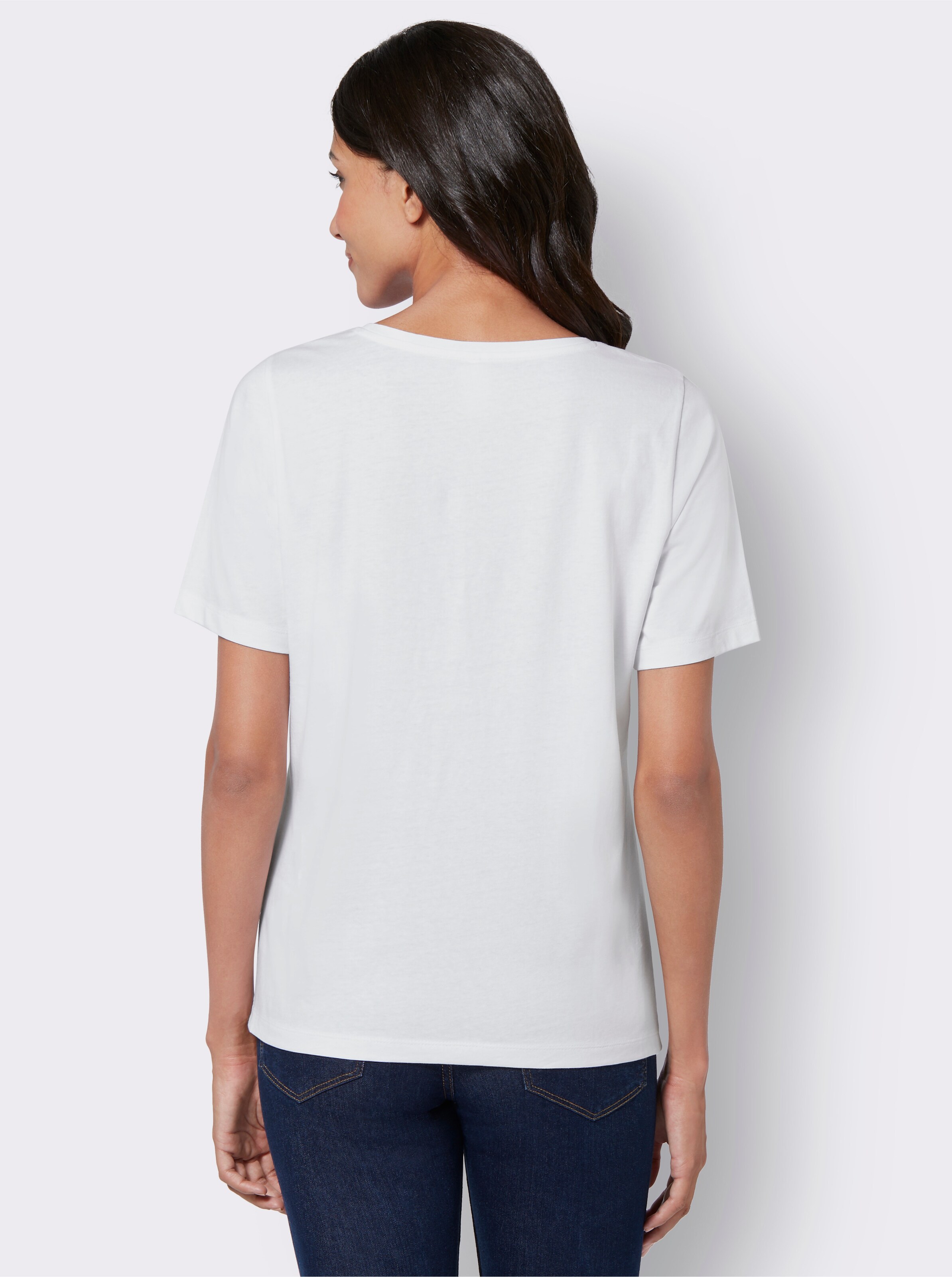 T-Shirt mit platziertem Herzmotiv