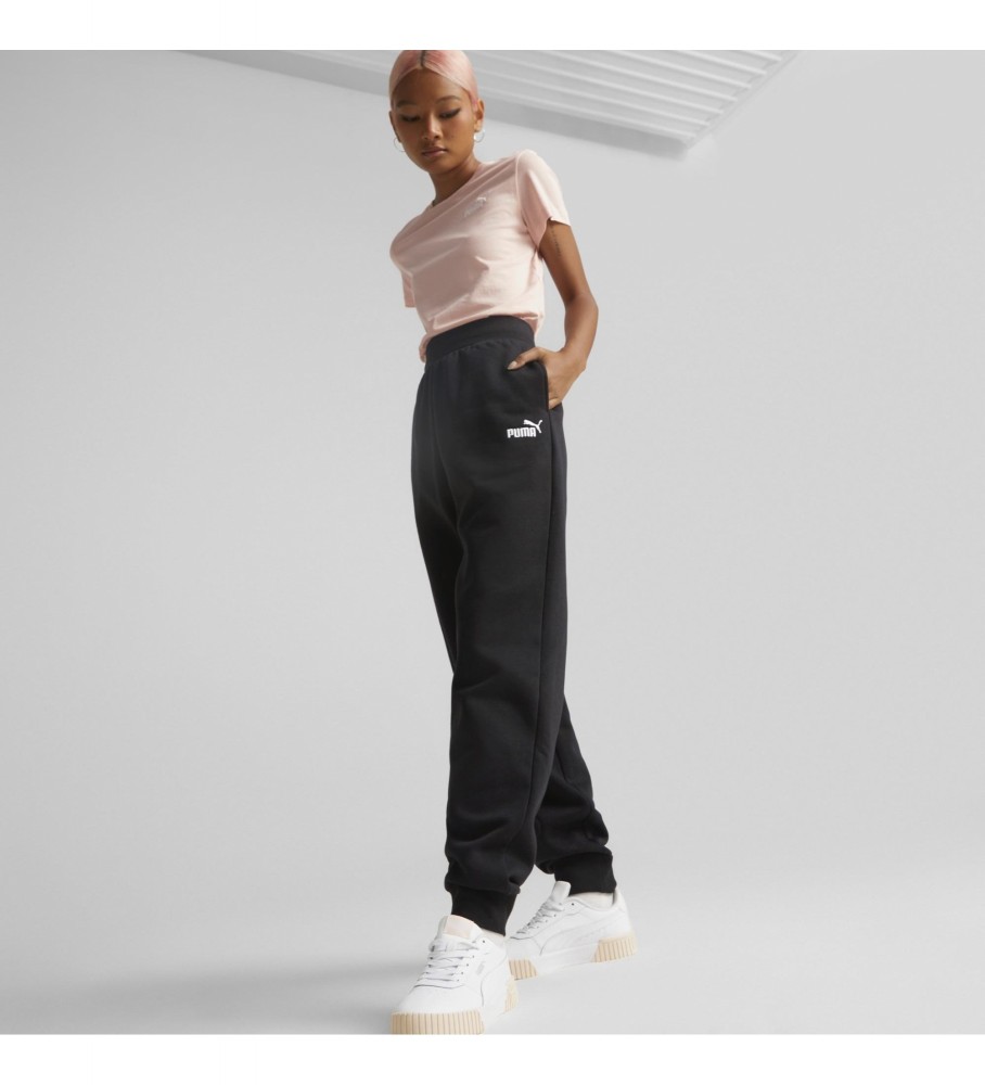 Calça cano alto Puma com bordado, preta