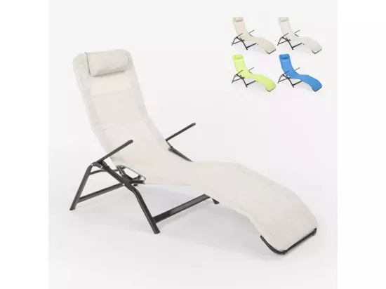 Chaise longue pliante en acier pour plage et jardin Paphos