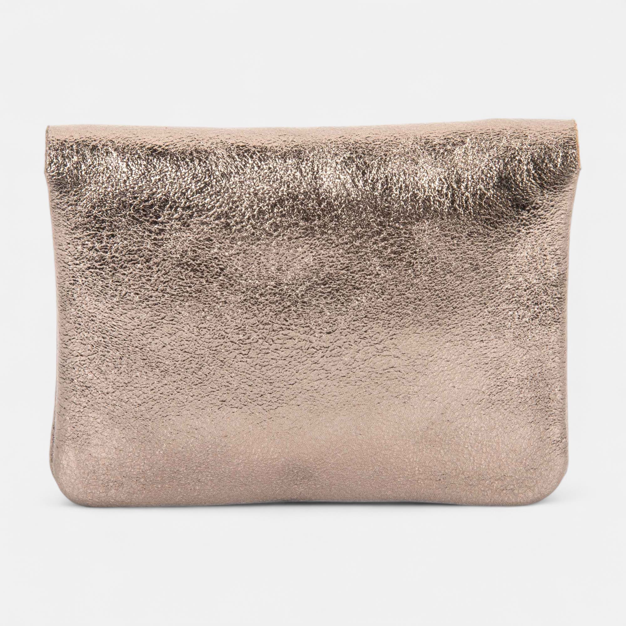 Petite maroquinerie en cuir bronze