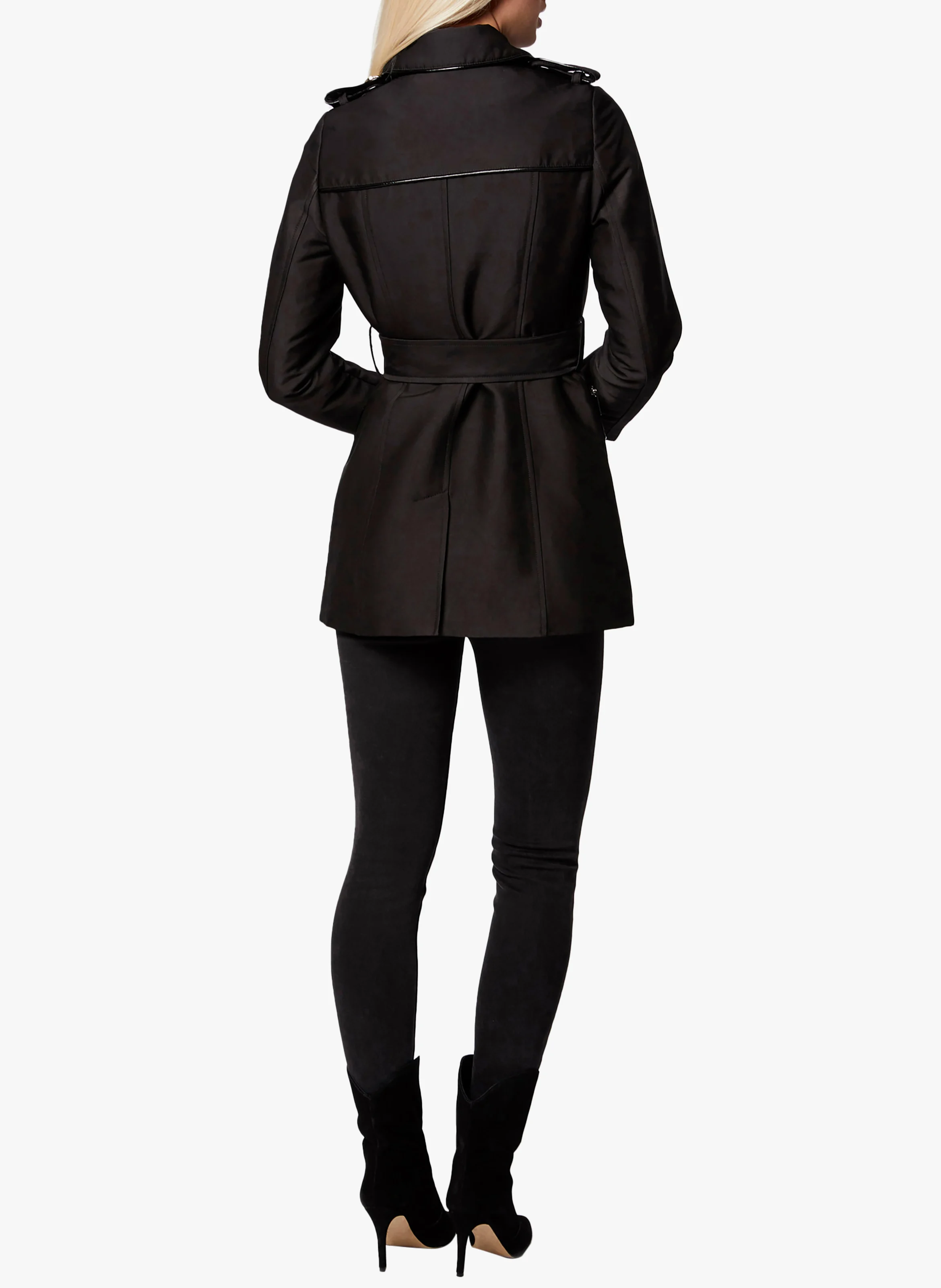 GAZELLE - Trench col classique ceinturé | Noir