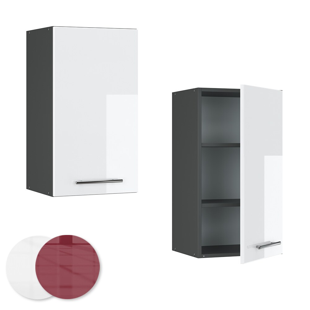 VICCO Hängeschrank 40 cm Weiß Hochglanz Küchenschrank Hängeschrank Küchenzeile Fame-Line
