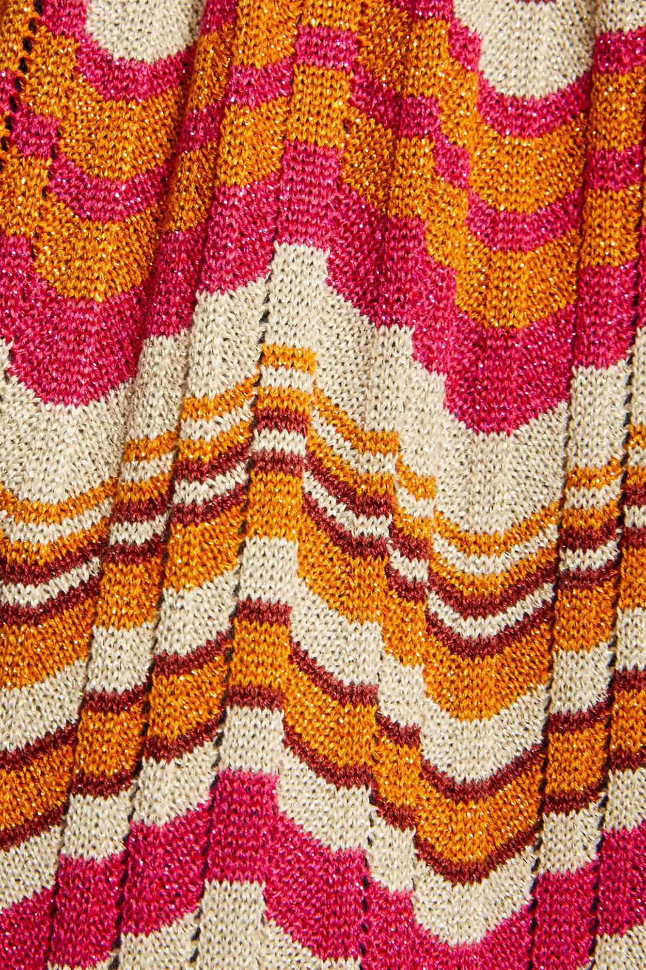 Poncho com estampa chevron - Estampa laranja