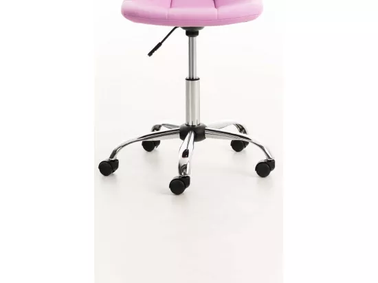 Chaise de bureau - Similicuir & Métal chromé - Rose - Emil