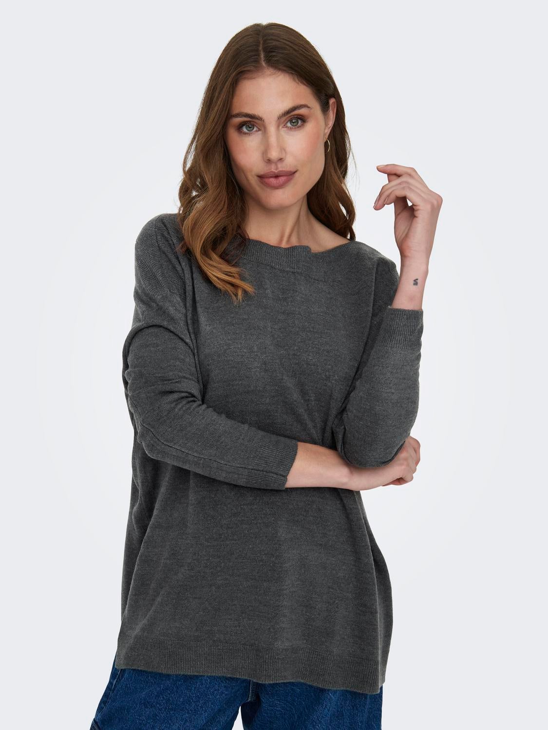 ONLAMALIA Strickpullover Medium Grey Melange