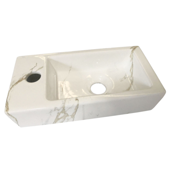Marho fonteinset compleet links Ondine S mini wit   geborsteld messing