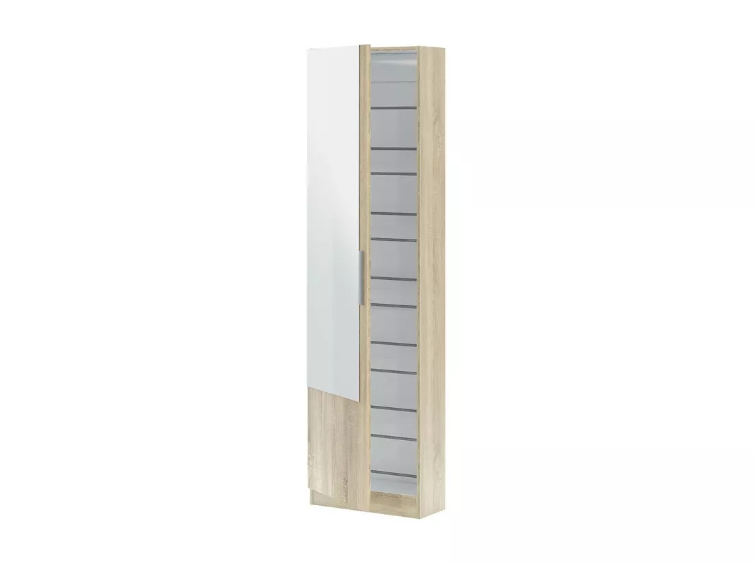 Meuble à chaussures 1 porte avec miroir - H180 cm