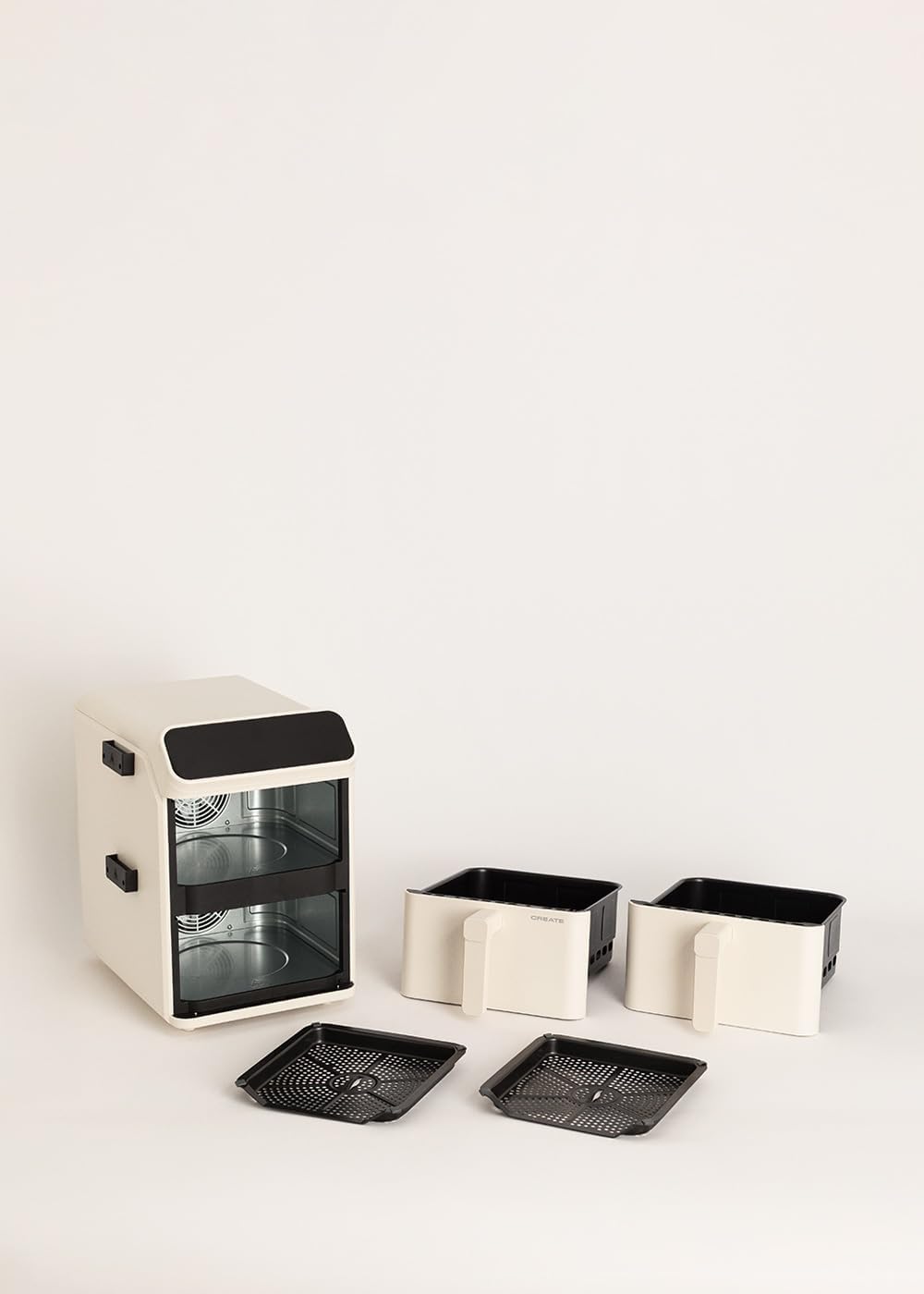 CREATE/AIR FRYER DUAL STACK/Luftfritteuse mit doppelter Höhe und unabhängiger Steuerung 11,2L Cremeweiß/Fassungsvermögen 9–10 Portionen, 10 Programme, Dual Cook, Touchpanel, 2600–3000W