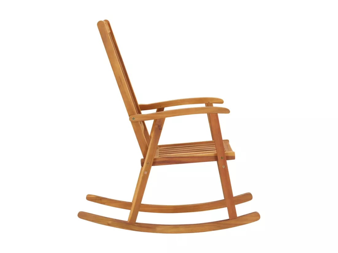 Chaise à bascule avec coussins Bois d'acacia massif 26