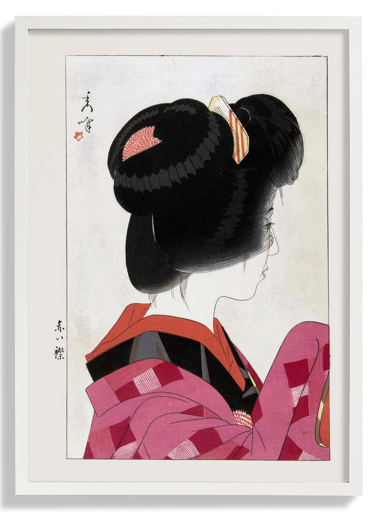 Geisha mit rotem Kragen von Yamakawa Shuho