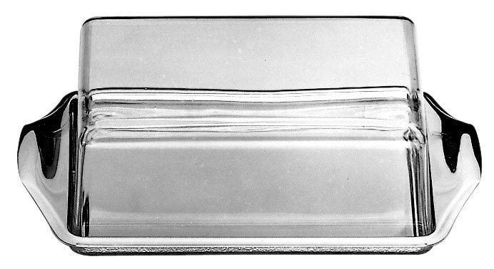 WMF Butterdose 16 cm silberfarbig/ transparent