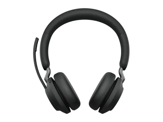 Jabra Evolve2 65 MS Stereo - Headset - på øret - Bluetooth - trådløs - USB-A - støjisolerende - sort - med opladningsstander - Certified for Microsoft Teams