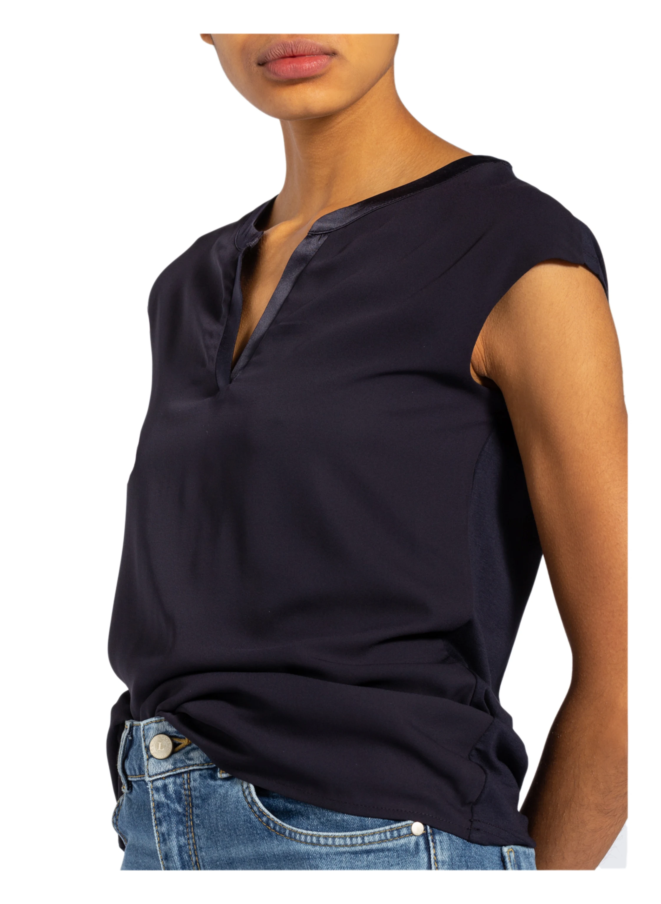 comma Blusenshirt im Materialmix