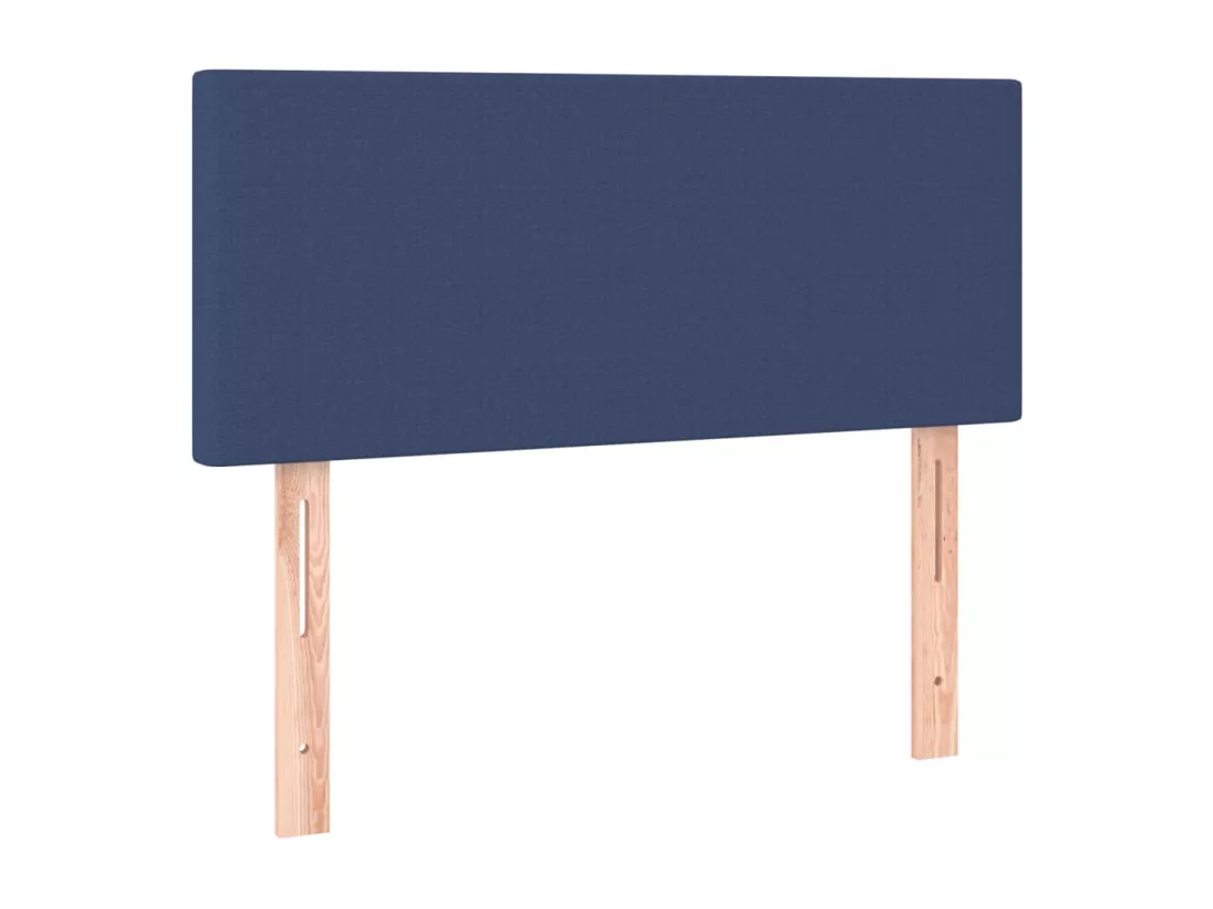 Sommier tapissier avec matelas et LED Bleu 90x190 cm Tissu