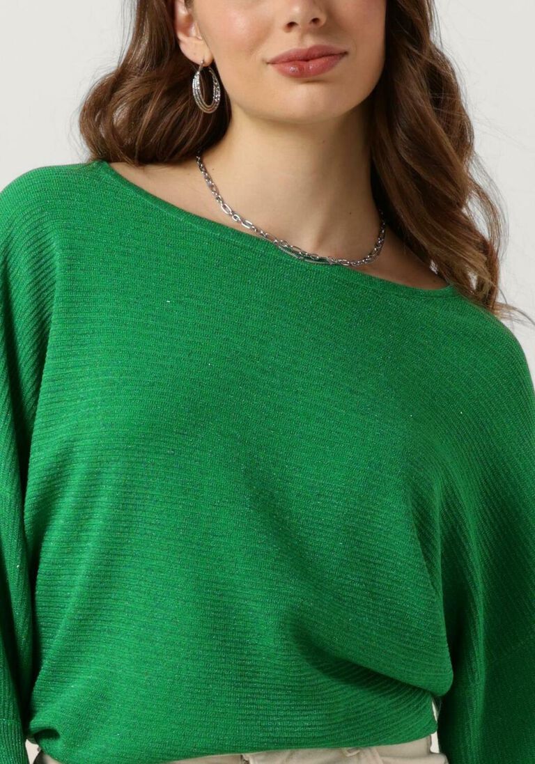 NUKUS groene nukus trui batwing pullover lurex