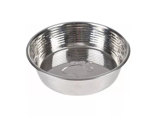 Bol pour animaux antidérpant en inox - Gris - D 21 x H 16 cm