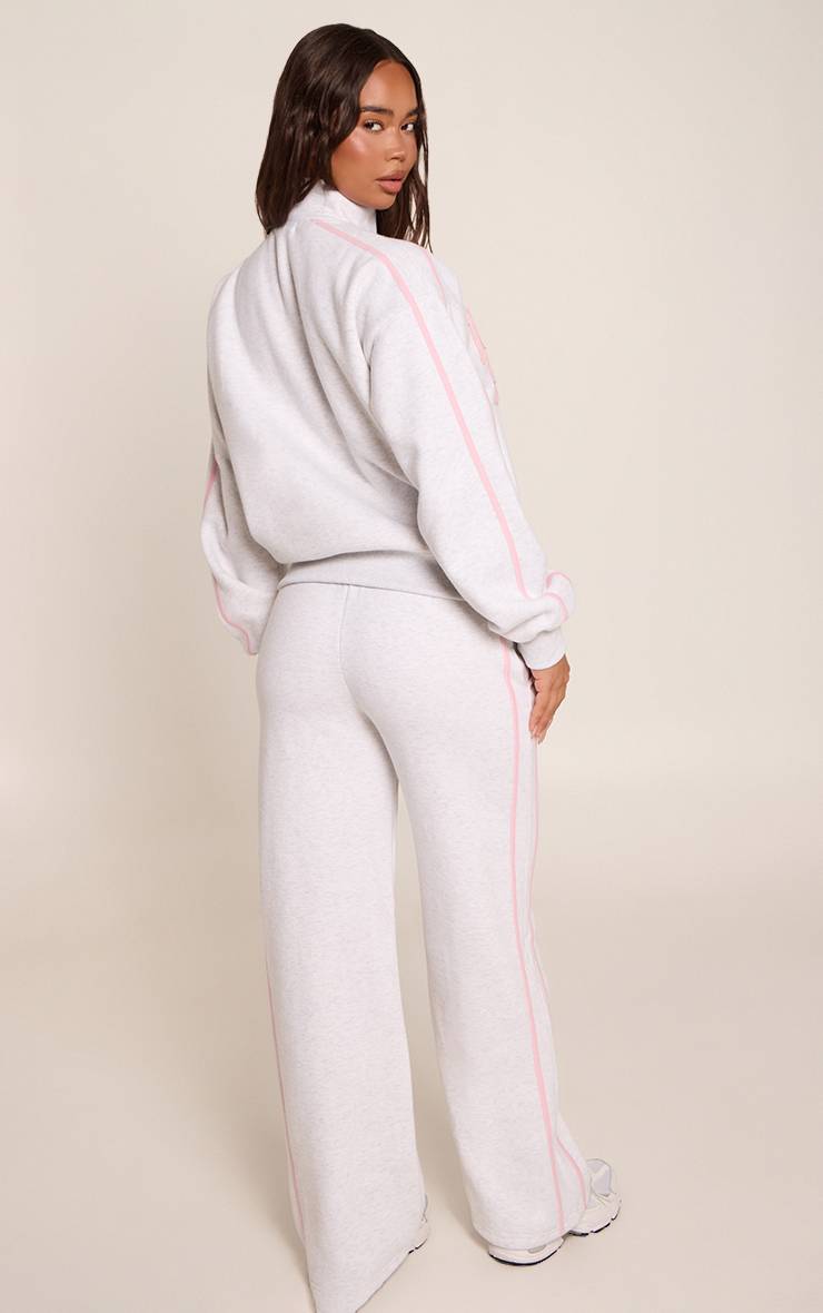 Gris Cendré Pantalon De Jogging Large À Bandes Contrastées