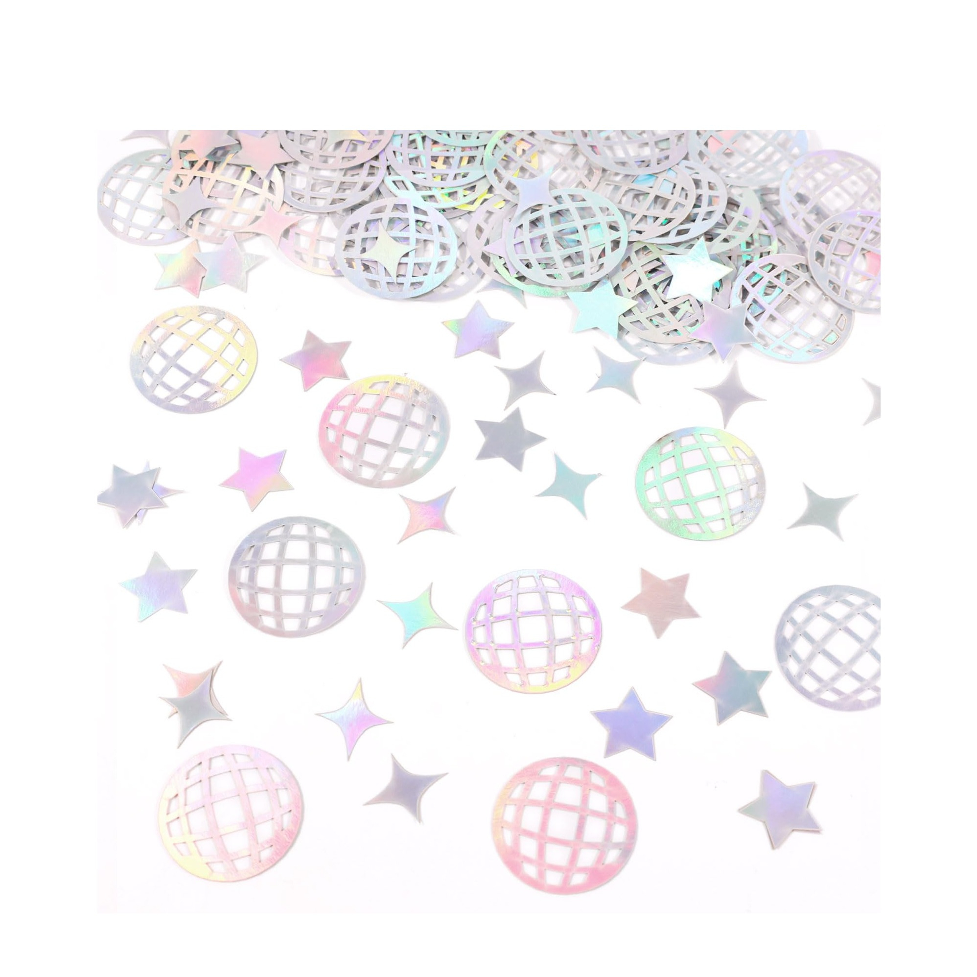 (18g) Discokugel Konfetti Party Dekoration Holographische Sterne Streukonfetti Tischdekoration - Silber