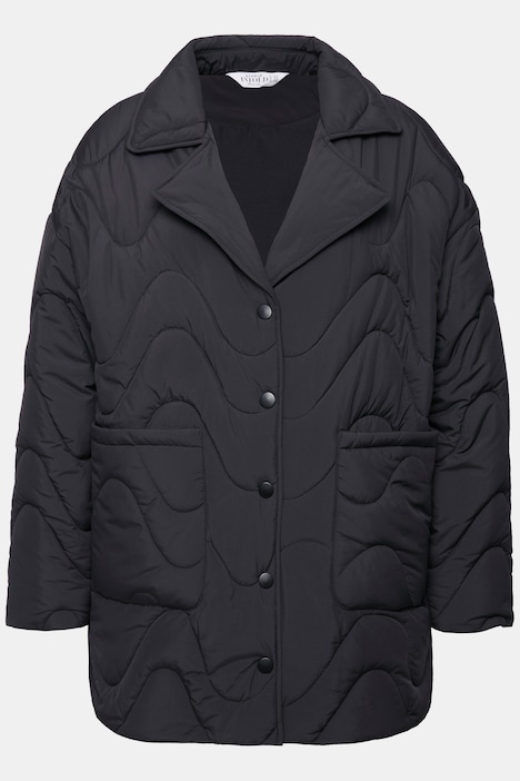 Steppjacke, Loose Shape, Wellenstepp, Reverskragen, Seitenschlitze
