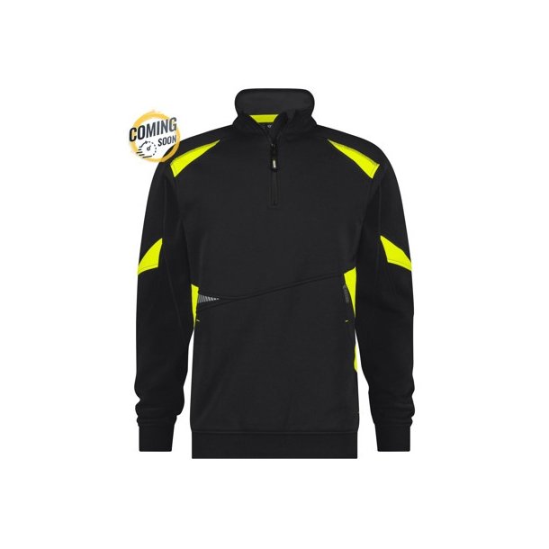 300521 DASSY® ARATU sweatshirt - Sort/Fluo gul
