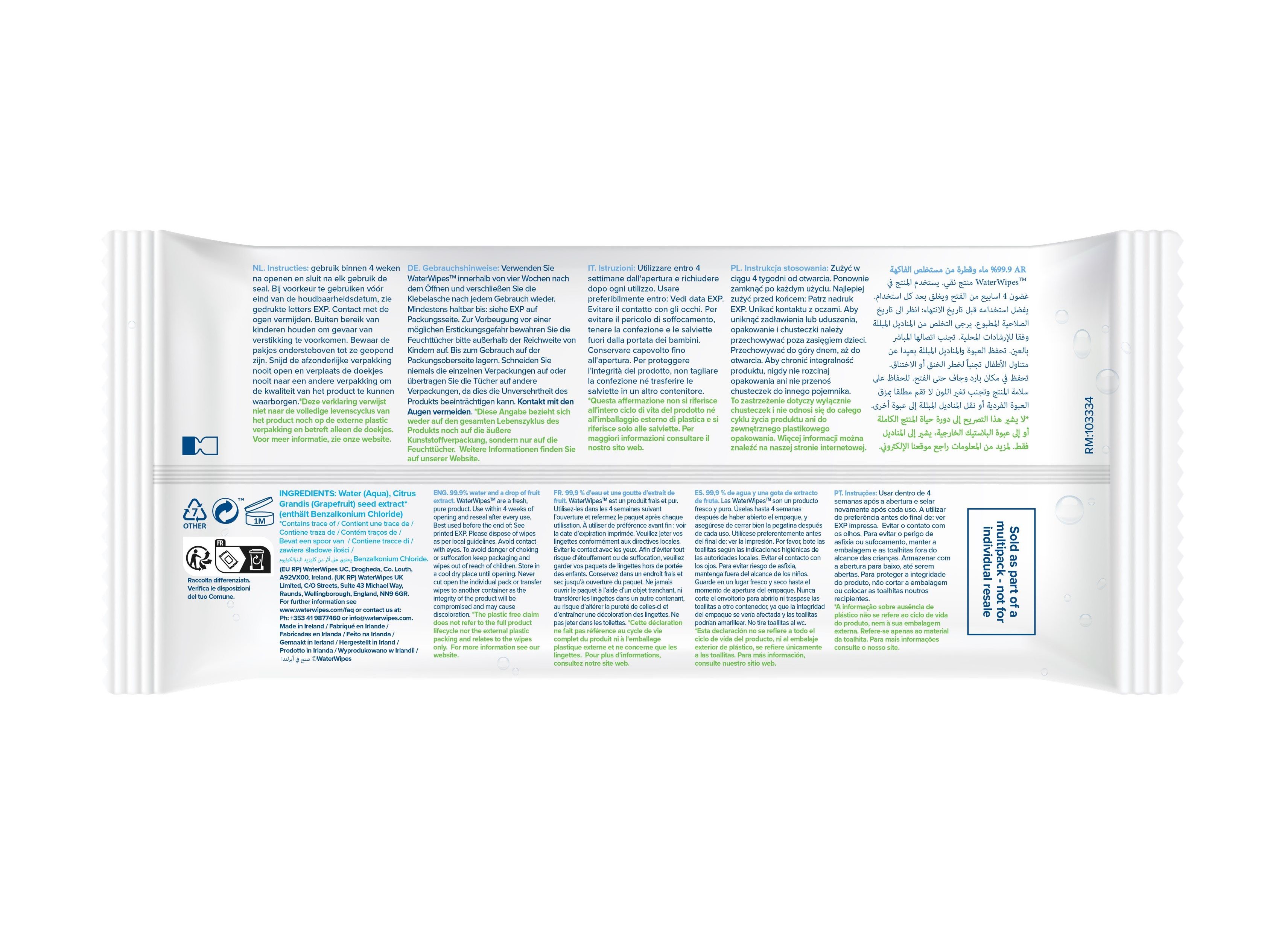 TOALHITAS WATERWIPES BIODEGRADÁVEIS 3X48 UNID