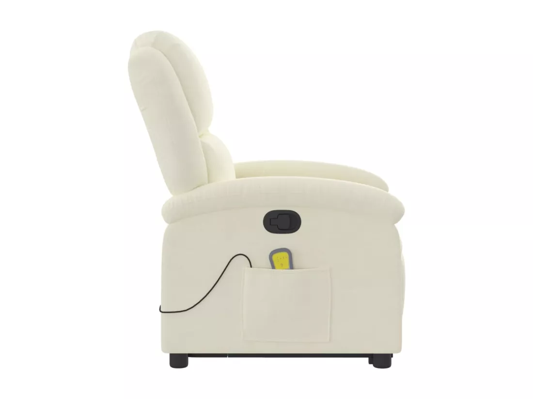 Fauteuil de massage inclinable Crème Velours