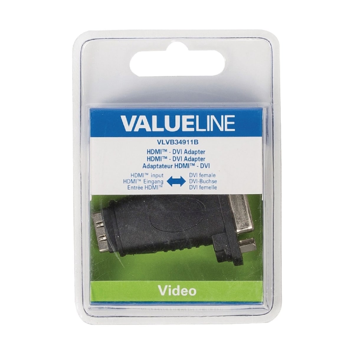 Valueline High Speed HDMI med Ethernet Adapter HDMI Hun - DVI-D 24+1p Hun Sort