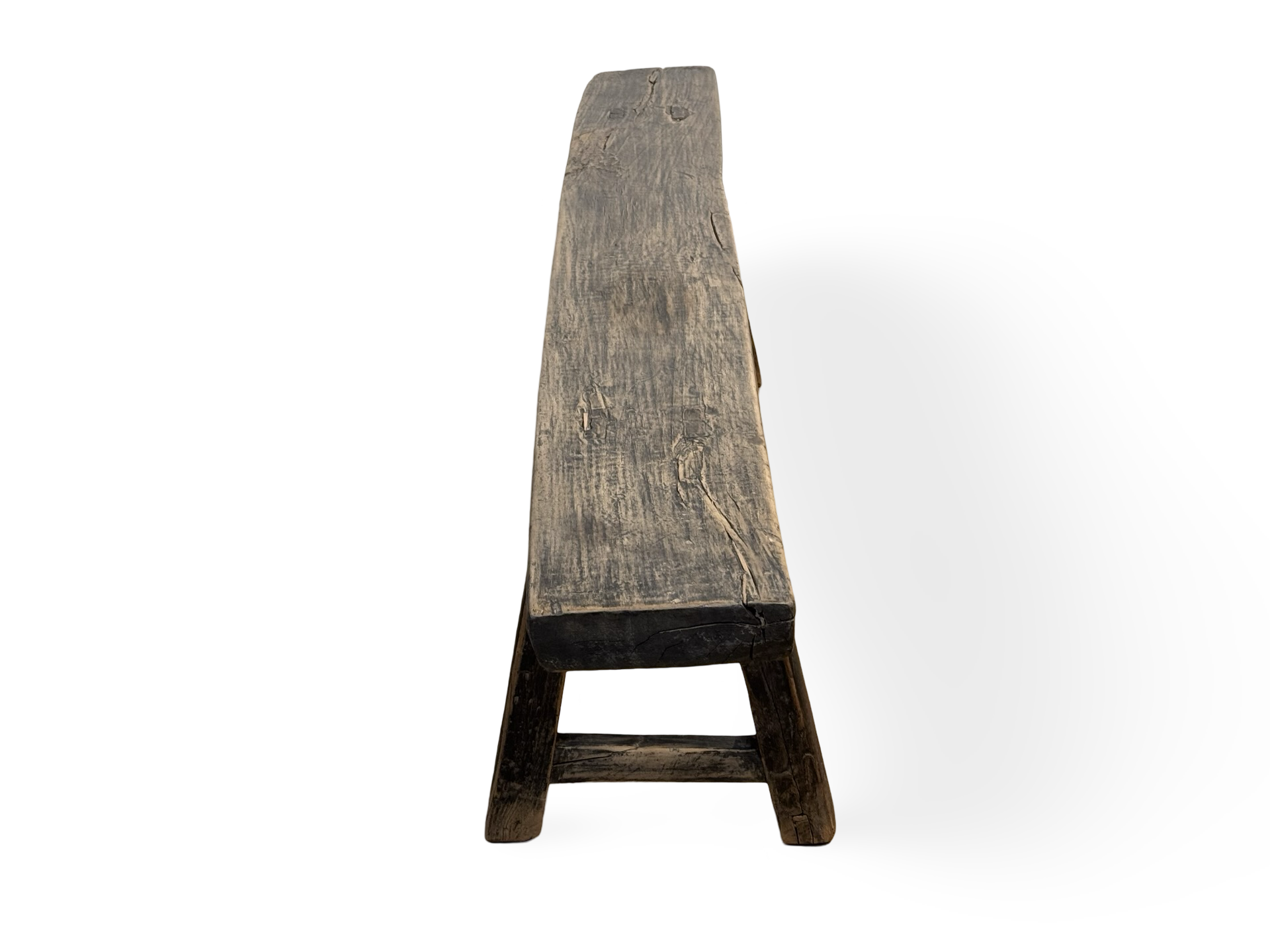 Houten bank zwart unieke