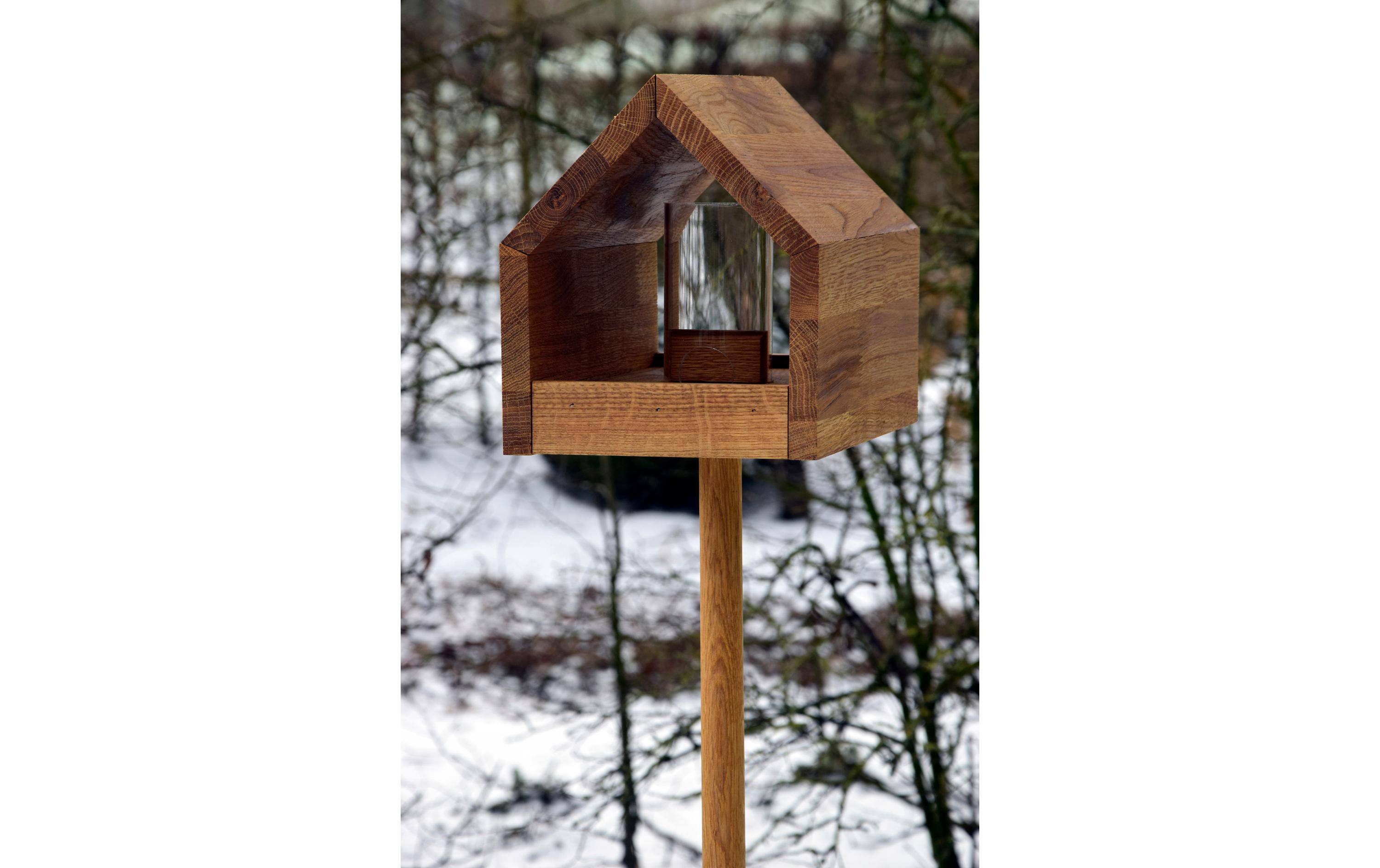 Vogelfutterhaus Bauhaus I, 20.5 x 28 x 23.5 cm, HolzVogelhaus mit Ständer