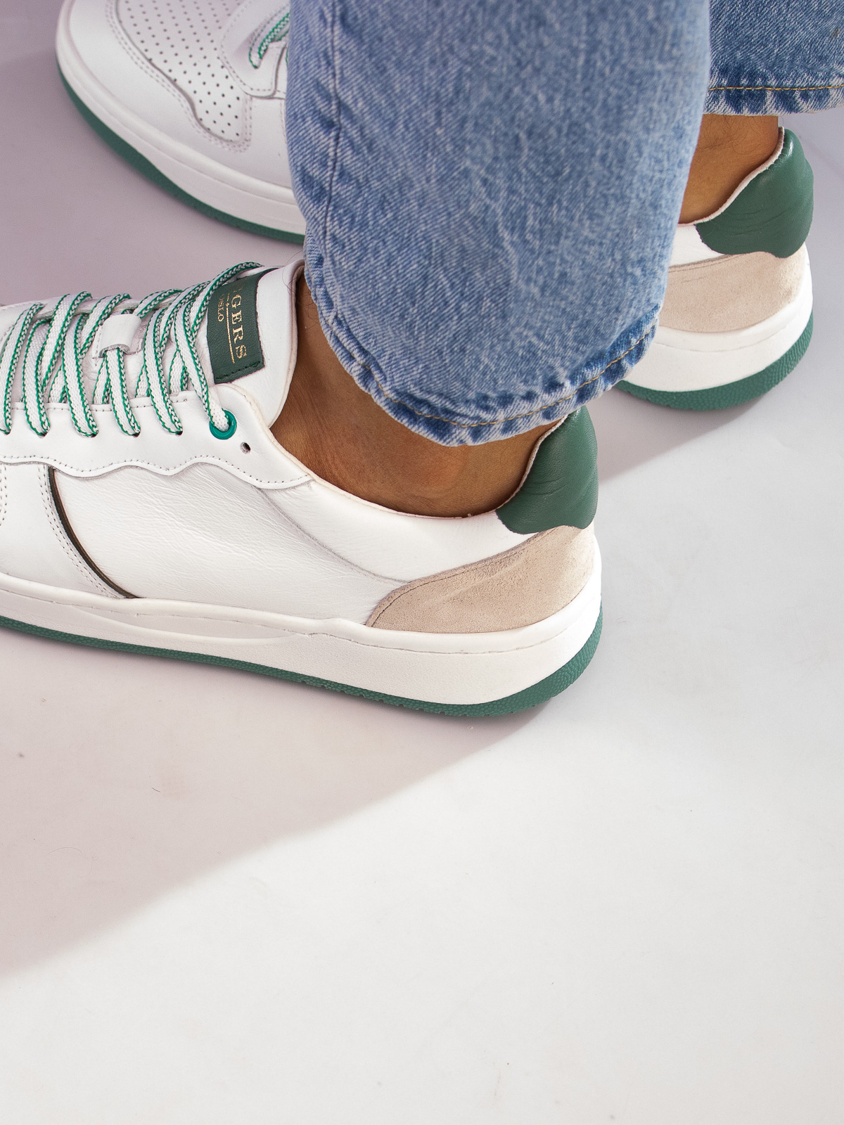 Gregers - Clay Leather White Green - Trapes Sko