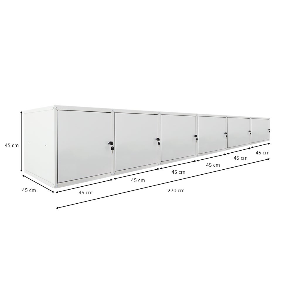 PROREGAL Mega Deal 6x locker cubes Cubic XL HxBxD 45 x 45 x 45 cm grijs