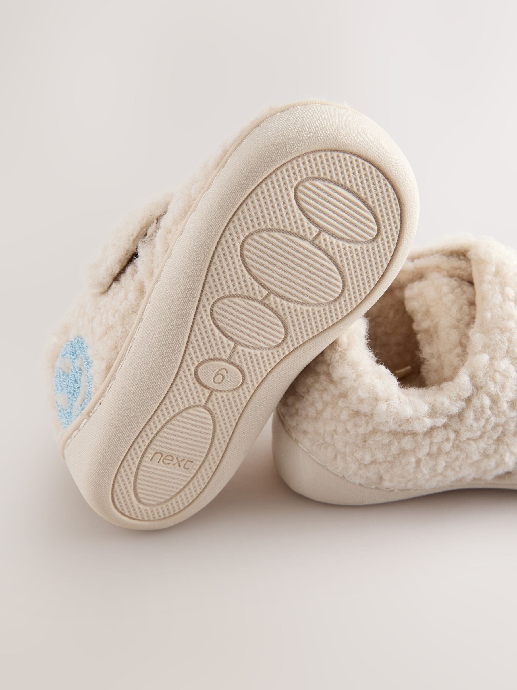 Neutraal met blije gezicht-print - Warm gevoerde pantoffels met kuipzool