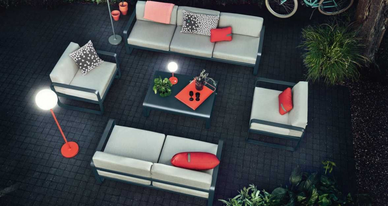 Fermob Trèfle outdoor kussen 68x44 Red Ochre