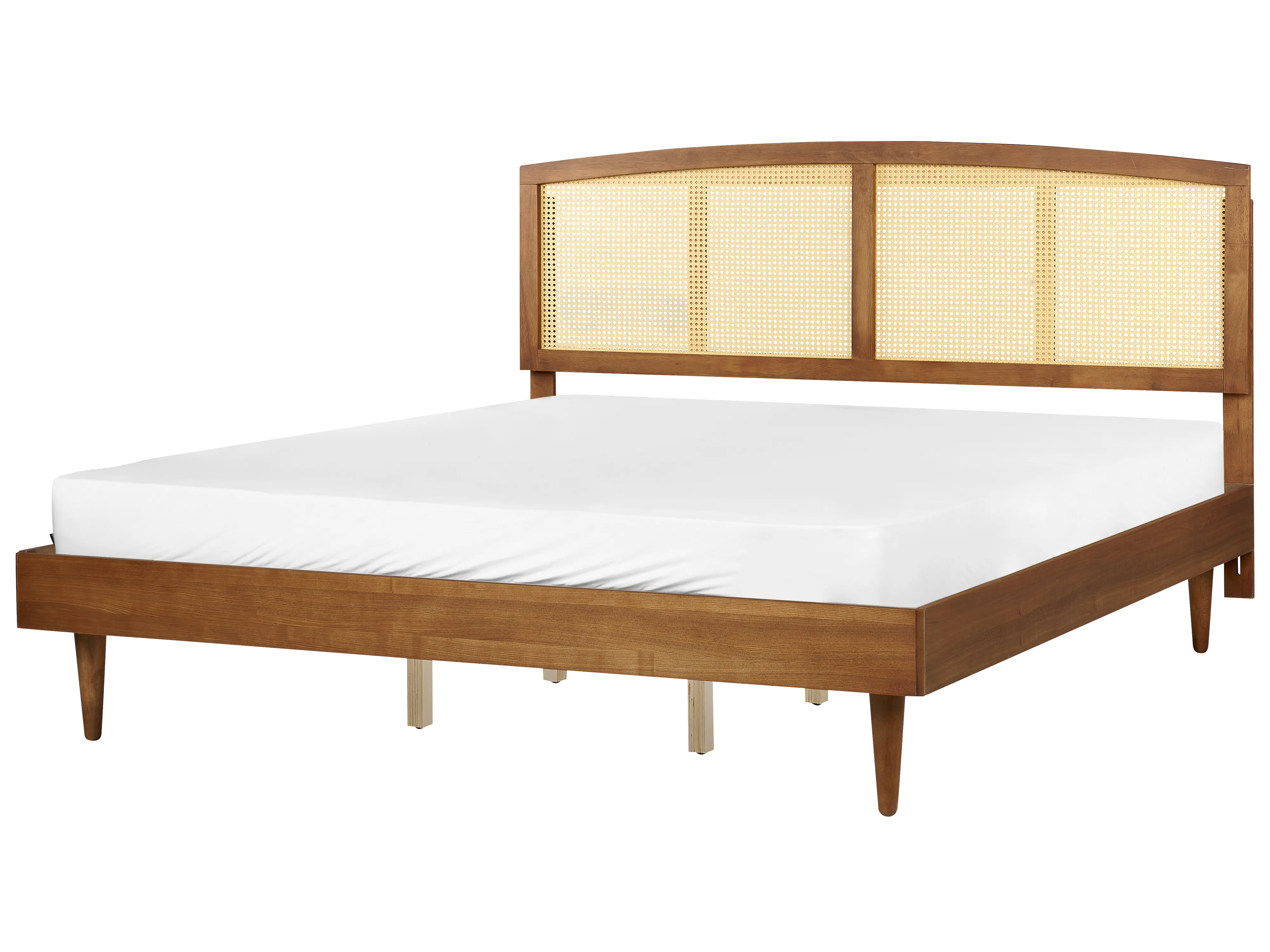 Bed met LED-verlichting Rotan VARZY 180 x 200 cm Bruin