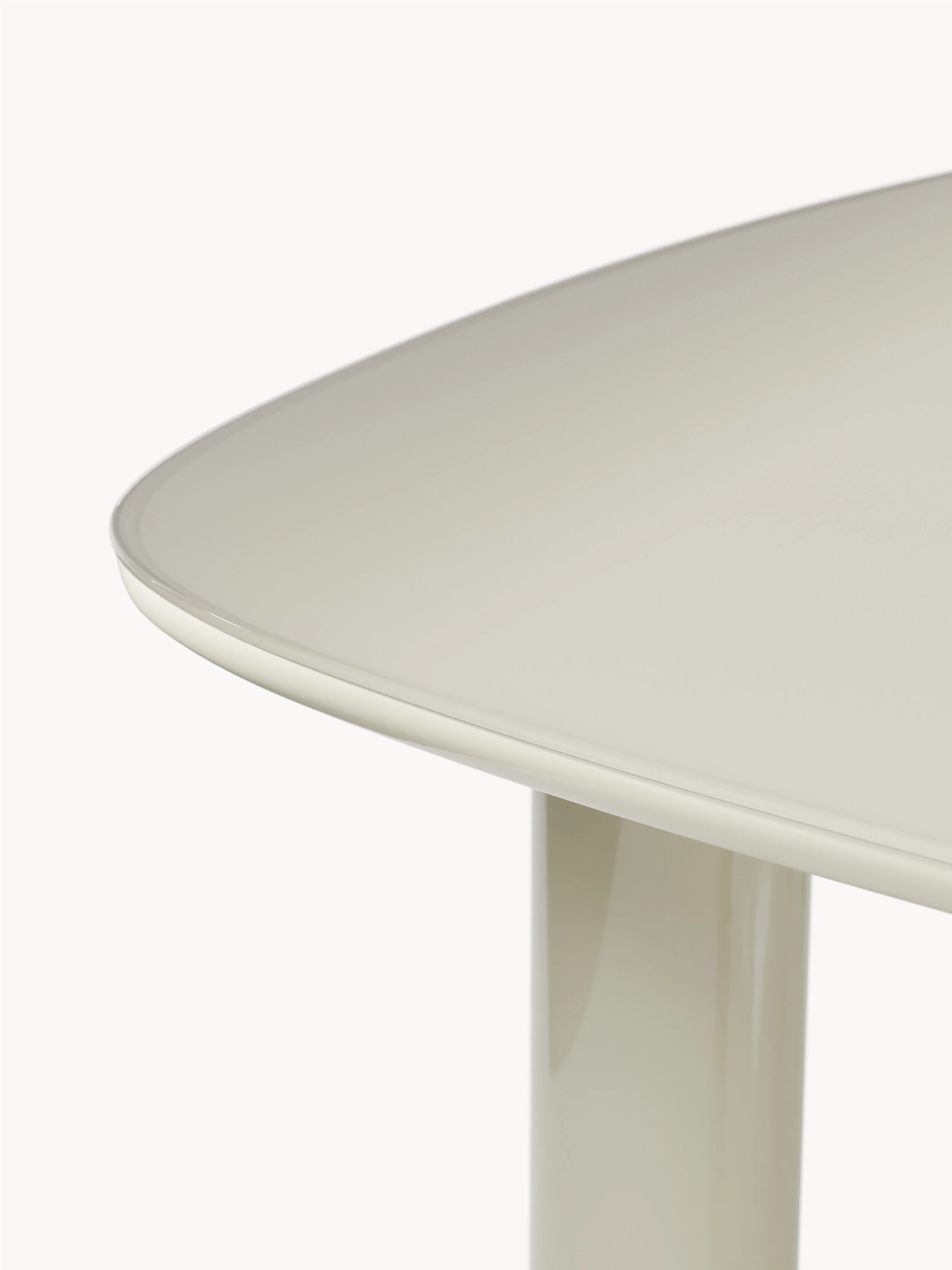 Organische eettafel Beni met glazen tafelblad 2