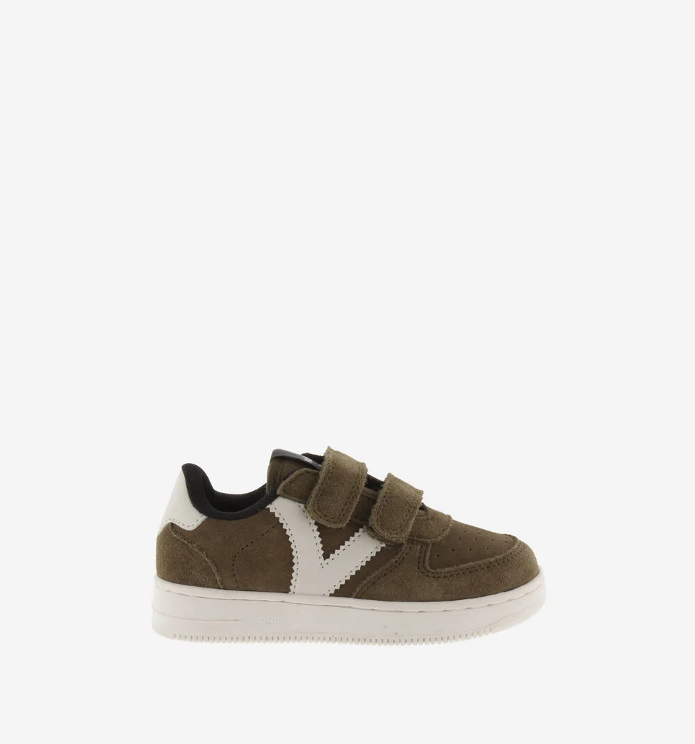 TIEMPO SPLIT LEATHER TRAINERSKAKI