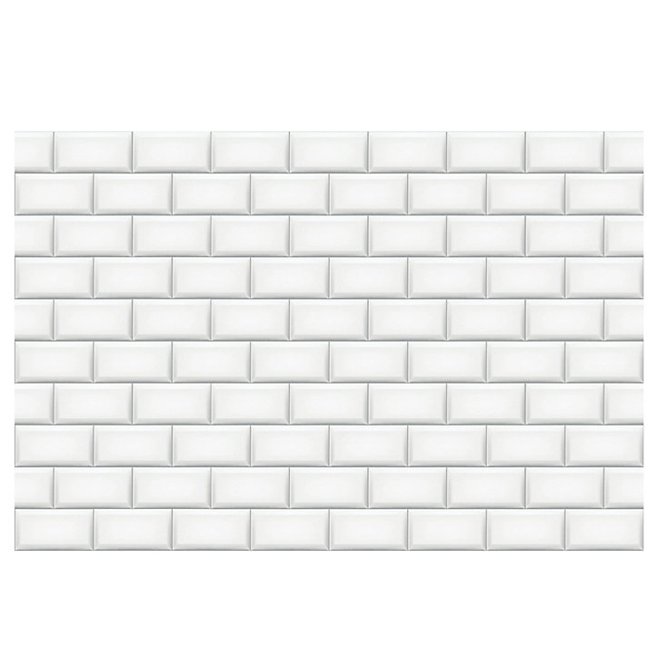 Crédence aluminium effet metro blanc 120 x 80 cm