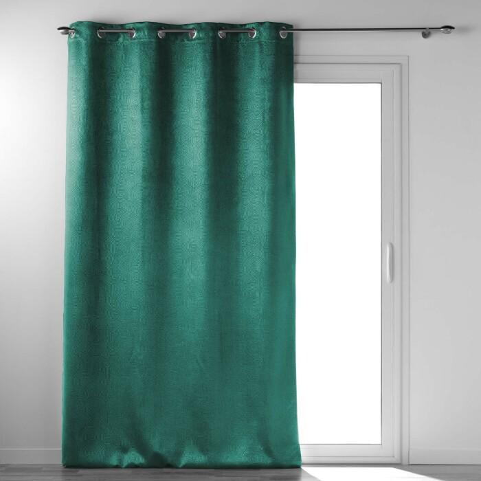 RIDEAU OEILLETS 135X240CM OCCULTANT VELOURS ANTHEA VERT