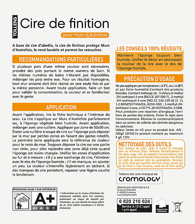 Cire acrylique Nuage Murs d'autrefois 1,2Kg