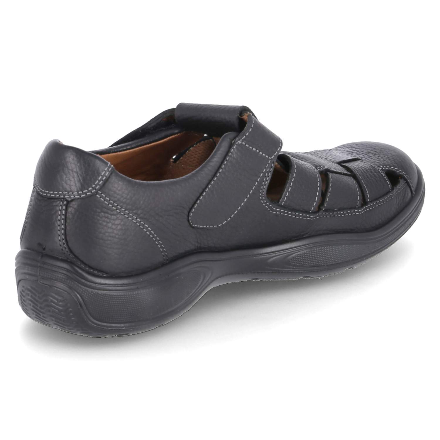 Jomos Jomos Herren Sandalen Schwarz Glattleder - schwarz