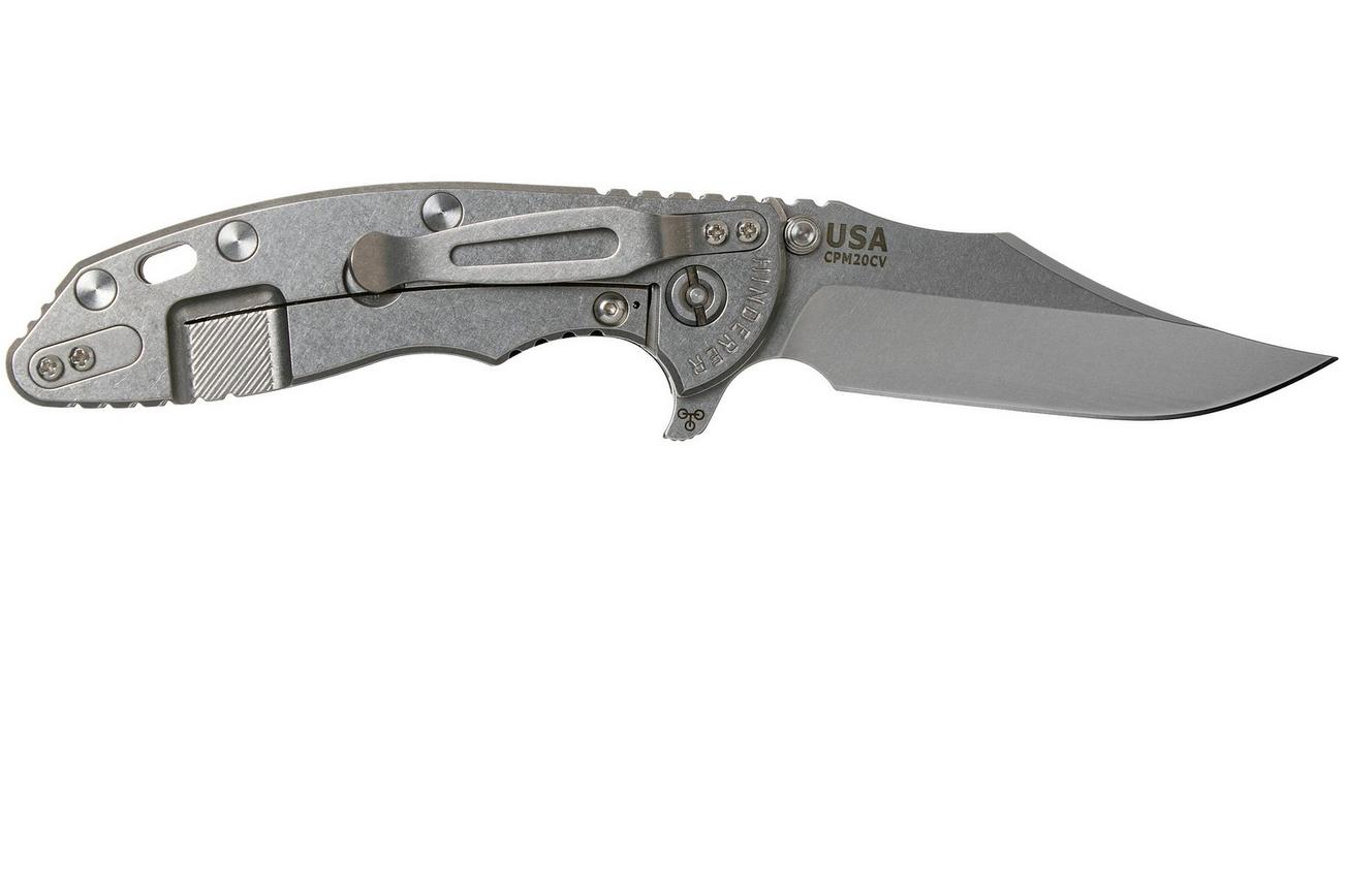 Rick Hinderer XM-18 3.5 Bowie 20CV Stonewash, Black G10 zakmes