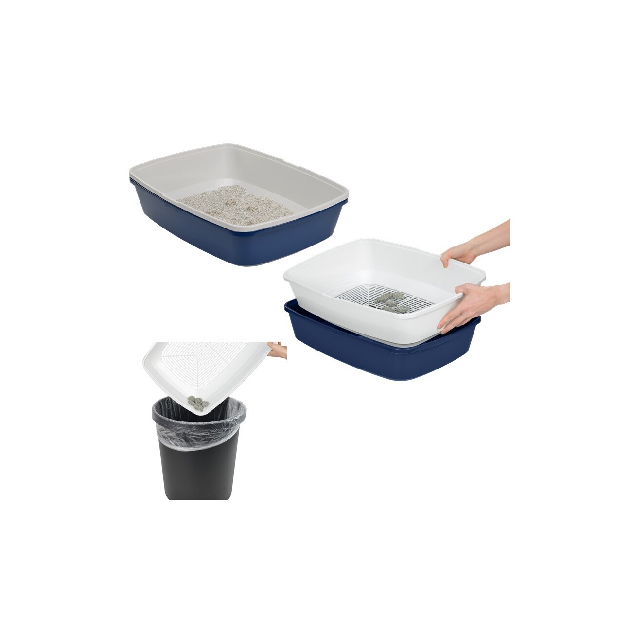 AniOne Katzentoilette mit Siebsystem Clean Cat